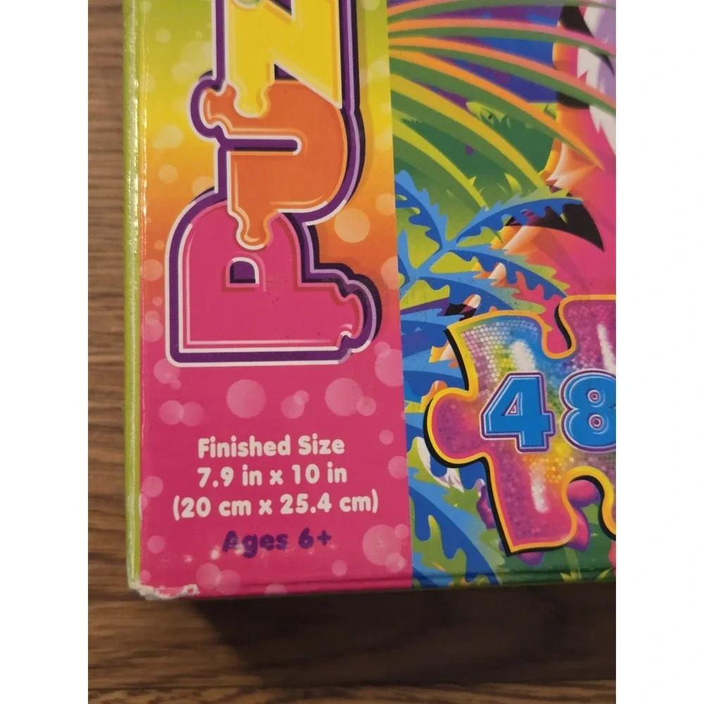 Lisa Frank Forrest Puzzle 48 Pc Incomplete 42/48 Pieces Damaged Piece